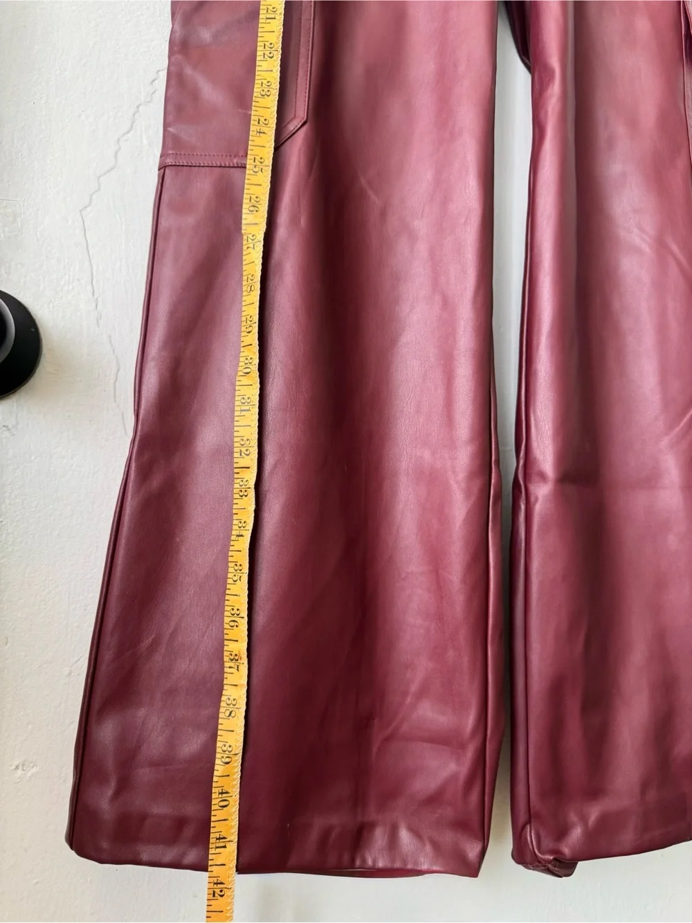wild fable Wide-Leg Faux Leather Pants in Burgundy
